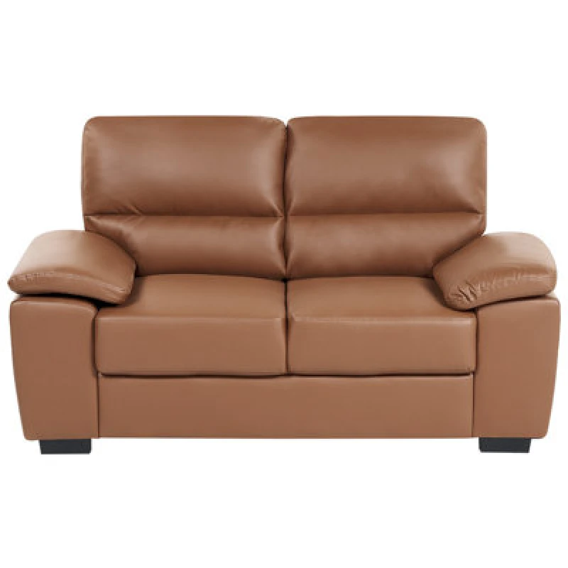 Image of Beliani Sofa 2 Seater Vogar Faux Leather Golden Brown