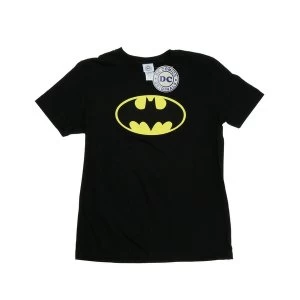 Image of DC COMICS Batman Logo T-Shirt, Unisex, Small, Black