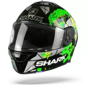 Image of Shark Spartan 1.2 Lorenzo Catalunya GP Black Green Glitter KGX S