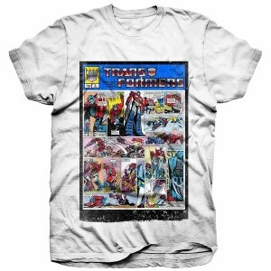 Image of Hasbro - Transformers Comic Strip Unisex Small T-Shirt - White