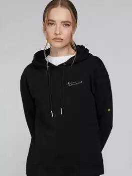 Image of Barbour International Chequer Hoodie - Black, Size 8, Women