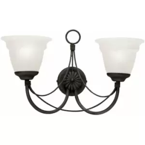 Image of Loops - Twin Wall Light Candelabra Wire Effect Ivory Candle Holders Black LED E14 60W