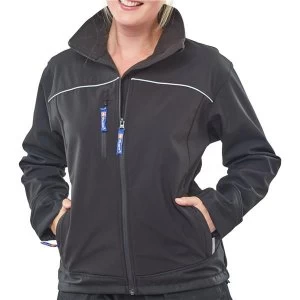 Image of Click Workwear Ladies Soft Shell Water Resistant Jacket Medium Black