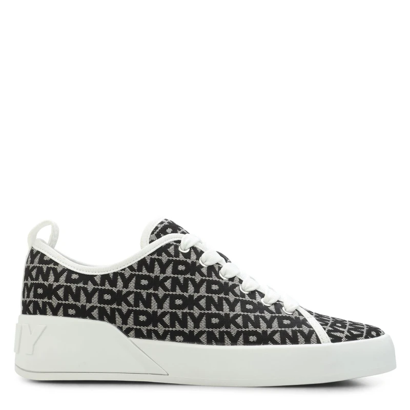 Image of DKNY Mar Lace Up Trainers White Black female UK 4
