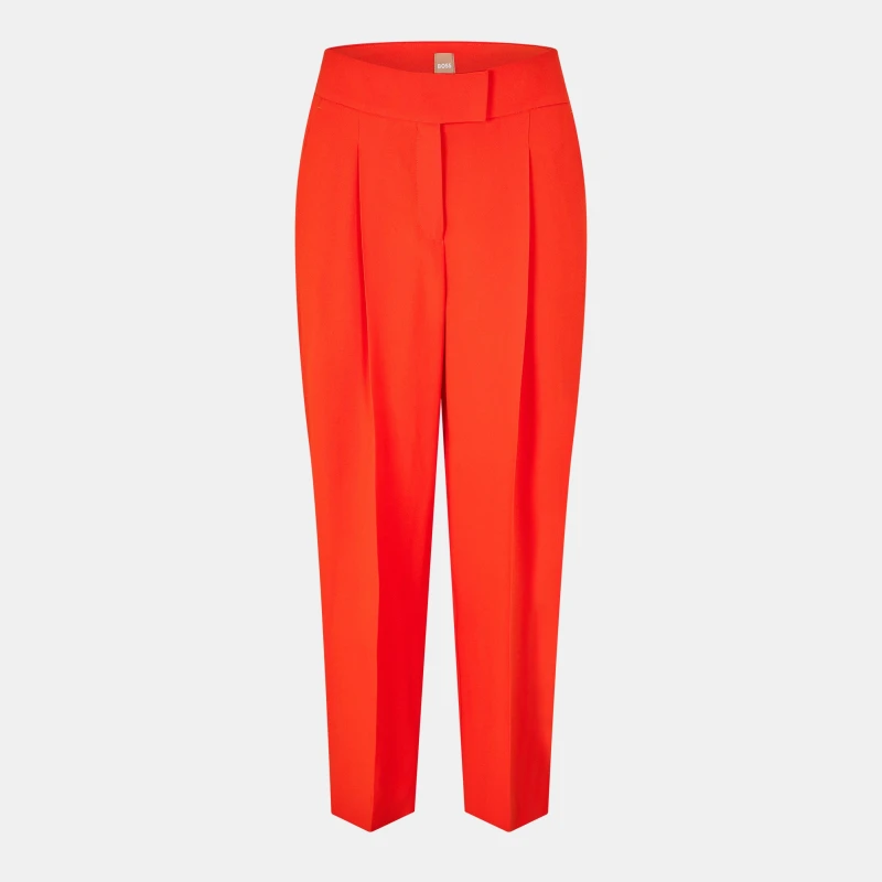 Image of Boss Womens Tiroko Straight Trousers Bright Orange female 4 (XXS)