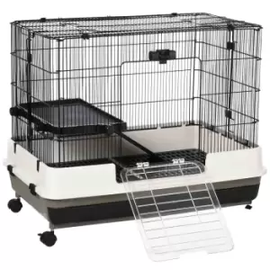 Image of Pawhut Small Pet Cage W/ Metal Wire & Top Platform - Black