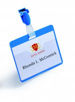 Image of Durable Blue Visitor Name Badge 60x90mm Pack of 25 814706