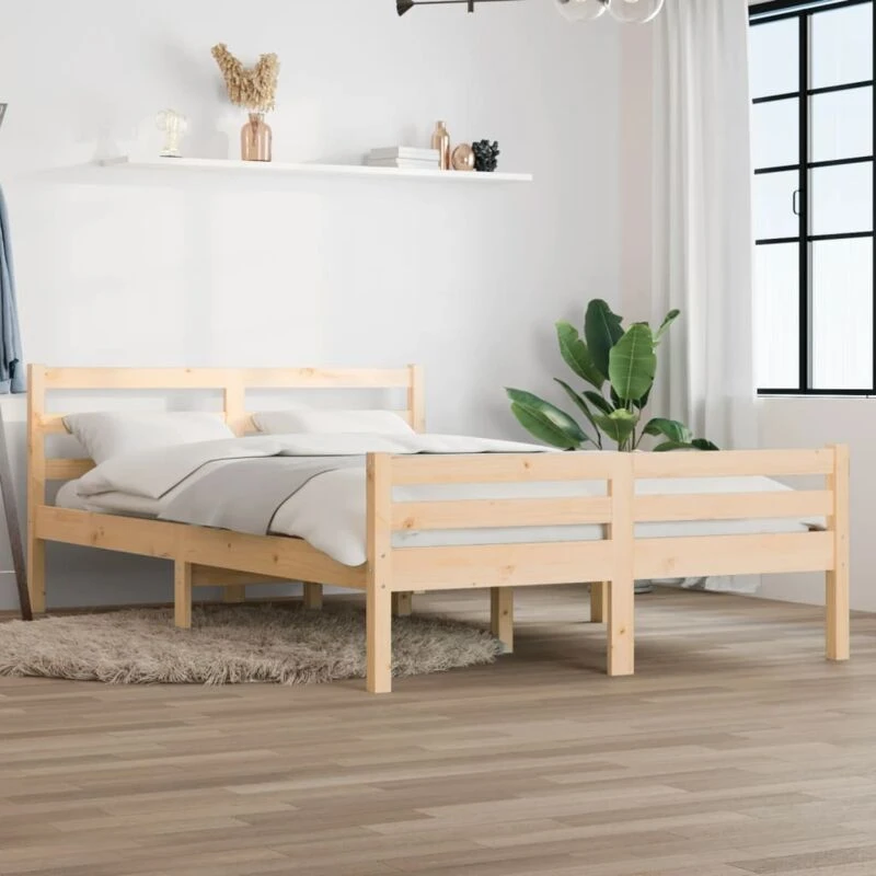 Image of VIDAXL Bed Frame without Mattress Solid Wood 140x200cm Vidaxl 8720286997642