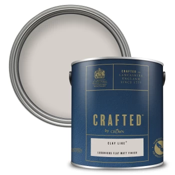 Image of CRAFTED by Crown Flat Matt Interior Wall, Ceiling and Wood Paint - Clay Like - 2.5L