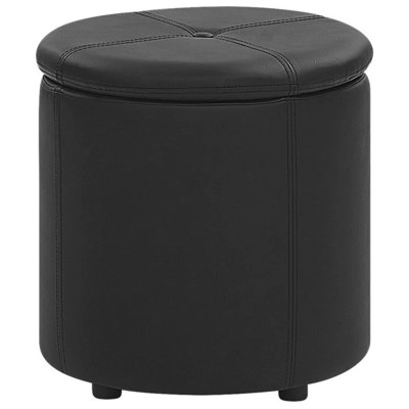 Image of Beliani Storage Pouffe Maryland Faux Leather Black