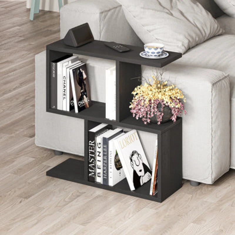 Image of Decortie Homemania Modern Side End Coffee Table Side End Black Wood Multipurpose H 60Cm 5 Tier