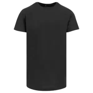 Image of Build Your Brand Mens Shaped Long Short Sleeve T-Shirt (M) (Black)