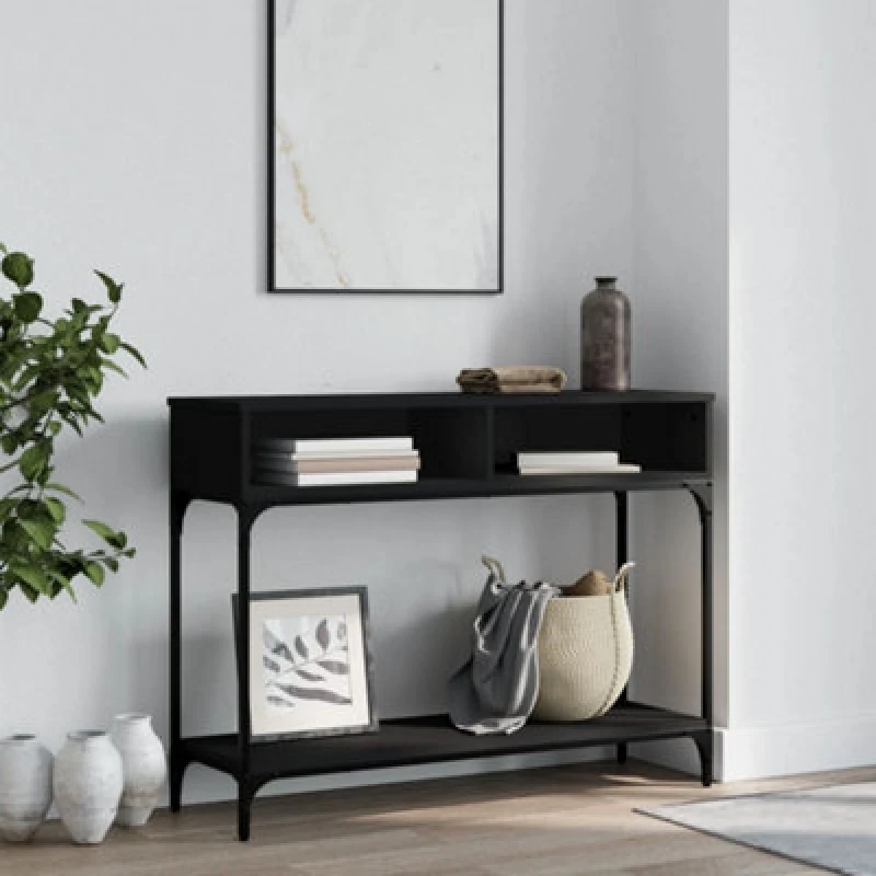 Image of Vidaxl Console Table Black 100X30.5X75cm Engineered Wood, Black 833388