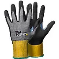 Image of TEGERA Nitrile Gloves Technology, Glass Fibre Thread, Nylon, Spandex, Nitrile Foam, Waterbased PU (Polypropylene), HPPE, Elastane Size 7 Grey, Yellow