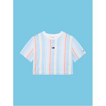 Image of Tommy Jeans Tjw Stripe 1 Crop Tee - C1T LIGHT BLU