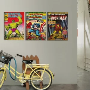 Image of Marvel Vintage Retro Hulk Printed Canvas Wall Art