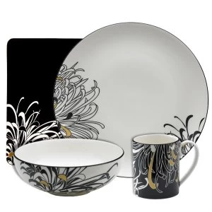 Image of Denby Monsoon Chrysanthemum 16 Piece Entertaining Set