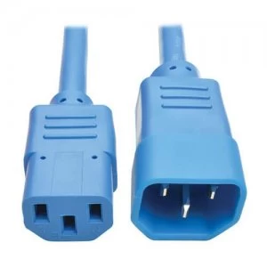 Image of Tripp Lite PDU Power Cord C13 to C14 10A 250V 18 AWG 3ft Blue