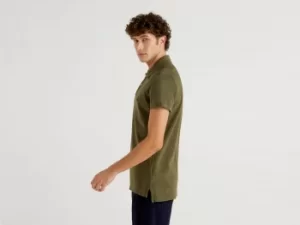 Image of Benetton, Military Green Slim Fit Polo, taglia EL, Military Green, Men