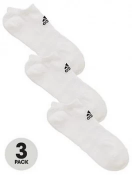 Image of Adidas 3 Pack No Show Sock - White, Size 2.5-5, Women