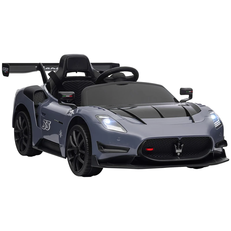 Image of AIYAPLAY Maserati GT2 Licensed 12V Electric Ride on Car w/ Remote - Grey 370-332V70GY