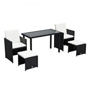 Image of Outsunny Rattan Furniture Set 863-009BK Black, Cream-White