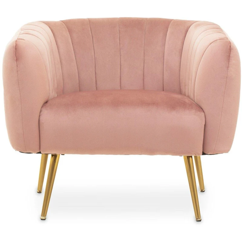 Image of Interiors by Premier Larissa Pink Velvet Chair Pink unisex One Size