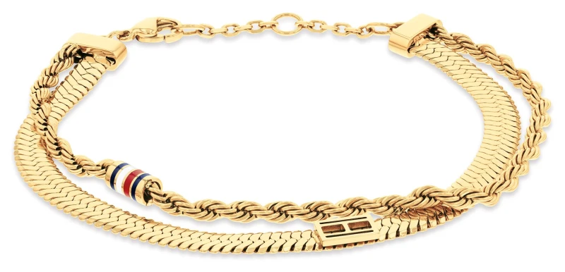 Image of Tommy Hilfiger 2780982 Womens Layered Set Bracelet Gold Jewellery