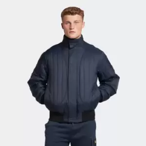 Image of Mens Casuals Vertical Padded Bomber Jacket - Dark Navy - S