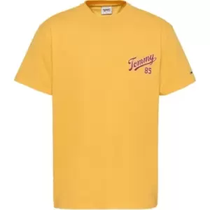 Image of Tommy Jeans Tjm Clsc College 85 Logo Tee - Yellow