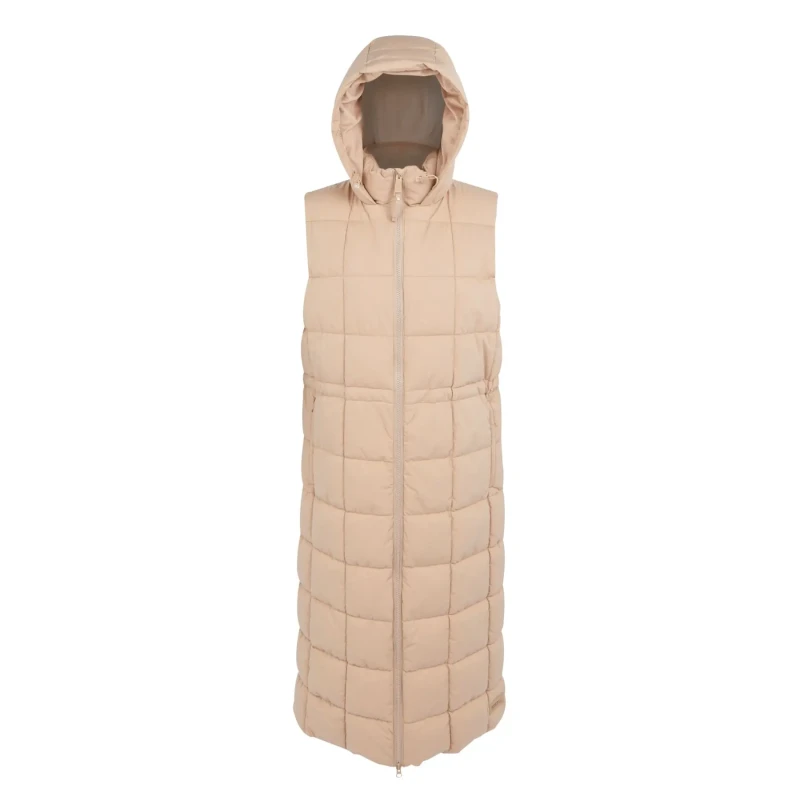 Image of Womens Regatta Leandra Sleeveless Long Puffer Beige Female 36