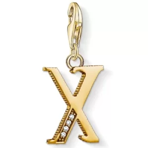 Image of THOMAS SABO Gold Plated Cubic Zirconia X Charm 1630-414-39