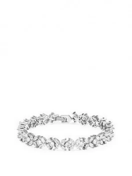 Image of Jon Richard Jon Richard Bridal Cubic Zirconia Crystal Floral Tennis Bracelet