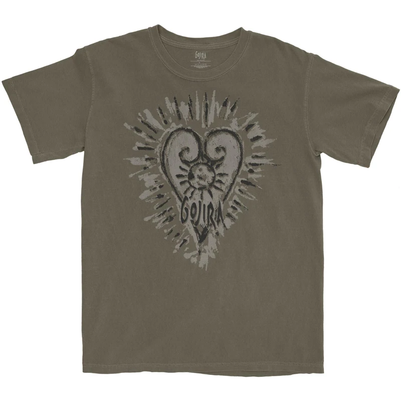 Image of Gojira Gojira Men Fortitude Heart Cotton T-Shirt in Grey Size: 2X-large Grey XXL Male 5063425543861