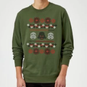 Image of Star Wars Empire Knit Green Christmas Sweatshirt - S - Green