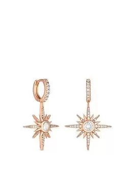 Image of Jon Richard Jon Richard Rose Gold Plated Star Huggie Earrings