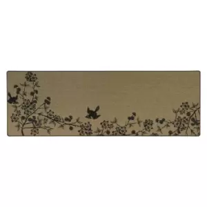 Image of JVL Elegance Door Mat, Swallow Print, 50x150cm - Beige