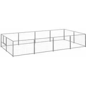 Image of Vidaxl - Dog Kennel Silver 8 m² Steel Silver