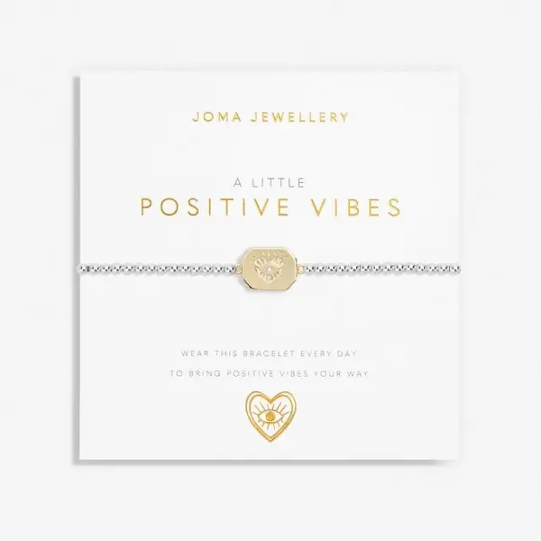 Image of A Little Positive Vibes Silver Gold Plated 17.5cm Bracelet 7013