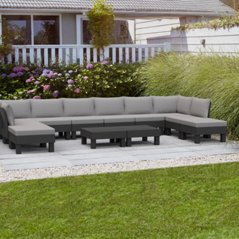 Image of Keter Elements Matt Grey 10 Seater Modular Balcony Set