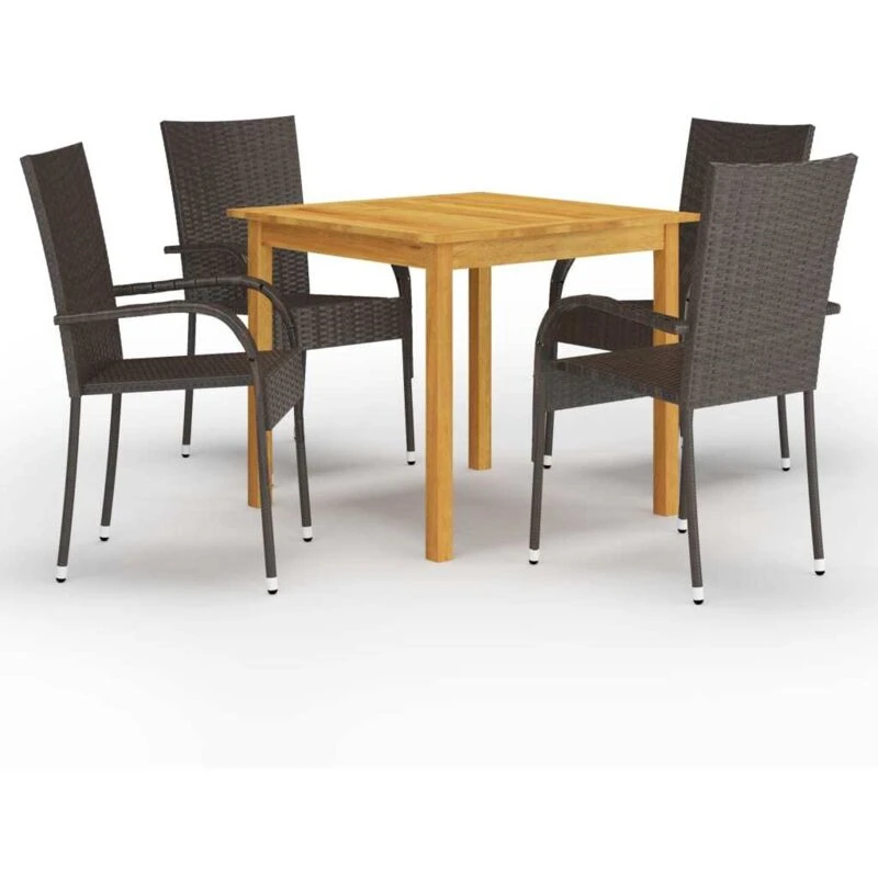 Image of VIDAXL 5 Piece Garden Dining Set Brown Vidaxl 8720286337479
