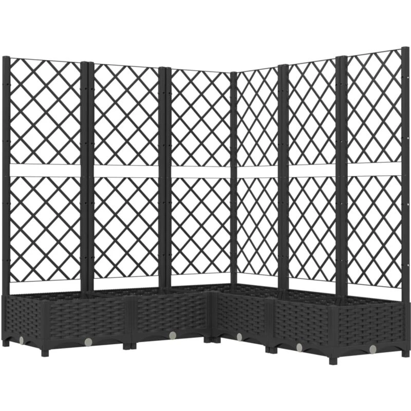 Image of VIDAXL Garden Planter with Trellis Black 120x120x121.5cm pp Vidaxl 8720286876244