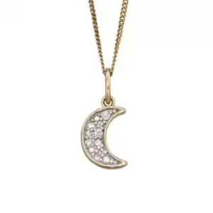 Image of Moon Diamond Yellow Gold Pendant GP2187