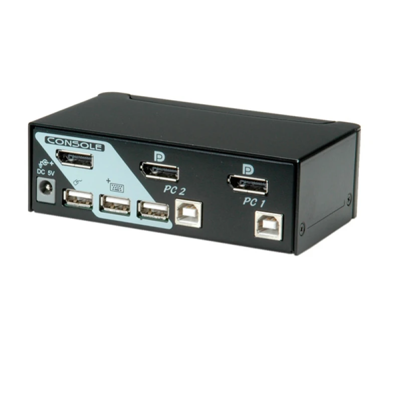 Image of ROLINE KVM Switch. 1 User - 2 PCs. DisplayPort. with USB Hub