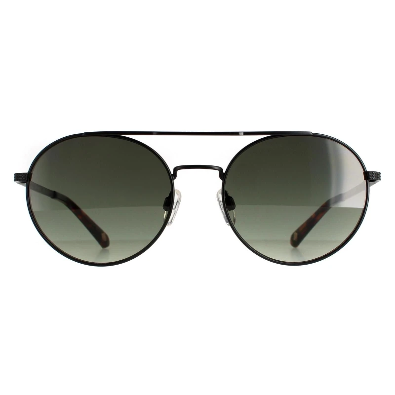 Image of Ted Baker Round Black Grey TB1531 Warner Sunglasses Black