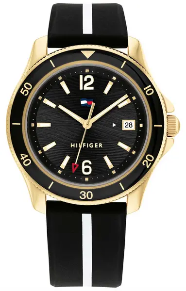 Image of Tommy Hilfiger 1782509 Brooke Black Rubber Gold PVD Watch