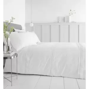 Image of Catherine Lansfield Delicate Lace White King Size Duvet Cover Set Luxurious Bedding Bed Set