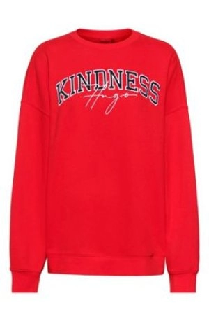 Image of Hugo Boss Varsity Logo Sweatshirt Dark Red Size L Women