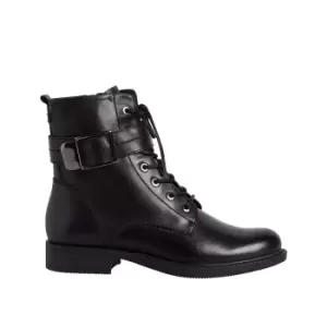 Image of Leather Lace-Up Ankle Boots