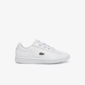 Image of Lacoste Infants' Carnaby Evo Synthetic Trainers Size 5 UK Kids White & Light Pink